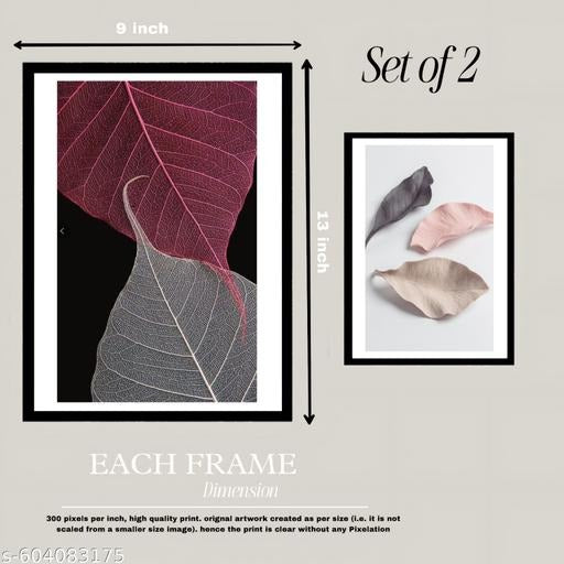 Minimalist Botanical Wall Art Set of 2 | Modern Leaf Canvas Prints | Scandinavian Home Décor